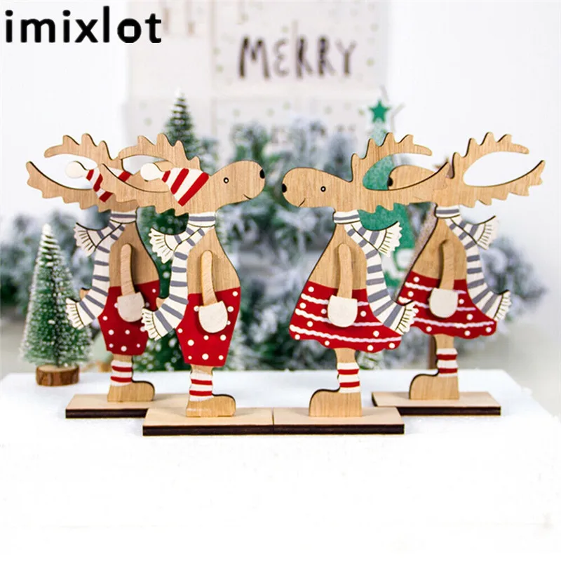 

Деревянная игрушка Imixlot «сделай сам», искусственный сращивающийся лось, настольное украшение, Рождество, Новый Год, креативный подарок для ...