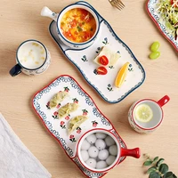 ceramic tableware set american style ethnic style hand painted tableware household western dishes breakfast dishes dishes