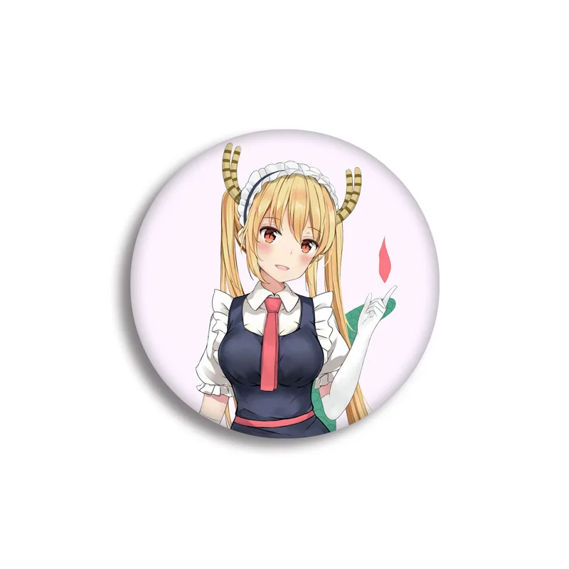 1 шт. 58 мм Kobayashi-san Chi no Maid Dragon KannaKamui супер милые девушки косплей использовать DIY значки акриловые значки брошь - Окраска металла: see chart