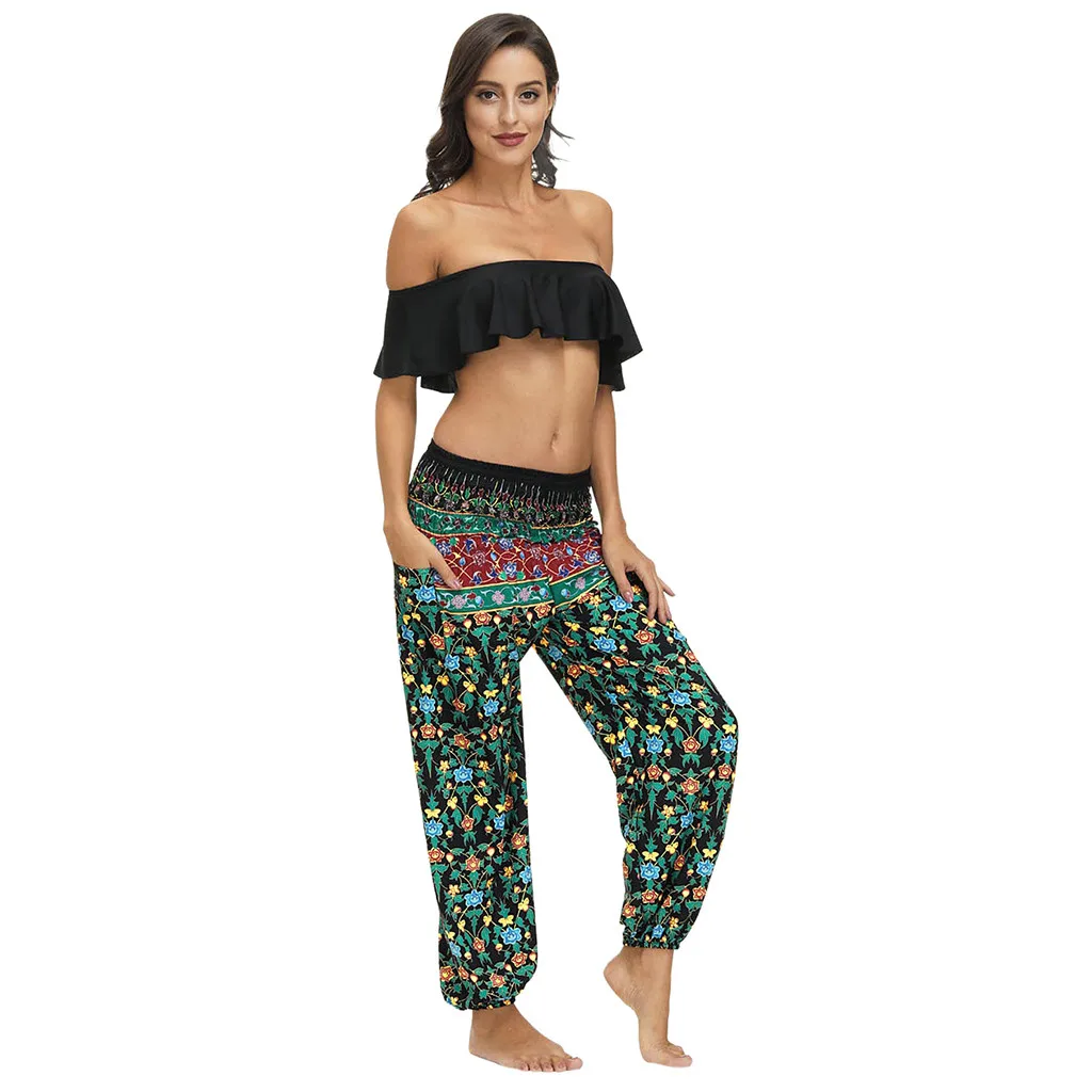 Штаны для йоги мужчин и женщин повседневные богемные свободные штаны