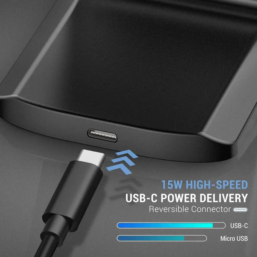 Беспроводное зарядное устройство FDGAO QI USB Type-C 15 Вт для iPhone 12 11 Pro XS Max XR X 8 подставка
