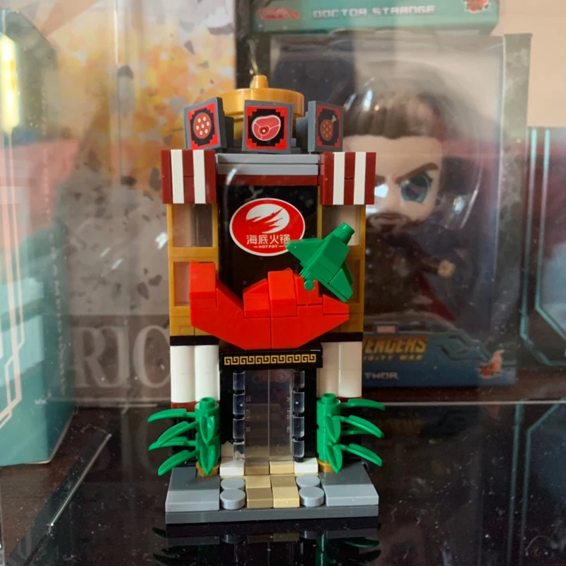 LOZ 1627 г. городская улица горячий горшок магазин еды архитектура ресторана 3d