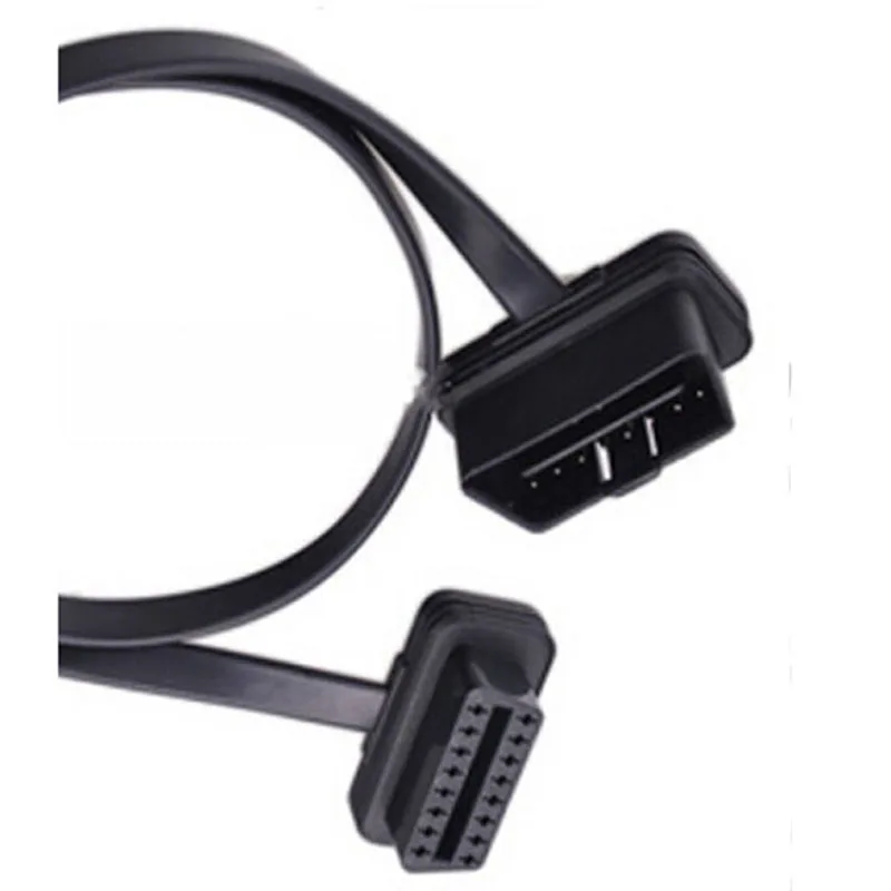 OBD инструмент Плоский + тонкий как лапша 150 см 2 OBDII OBD2 16-контактный штекер-гнездо