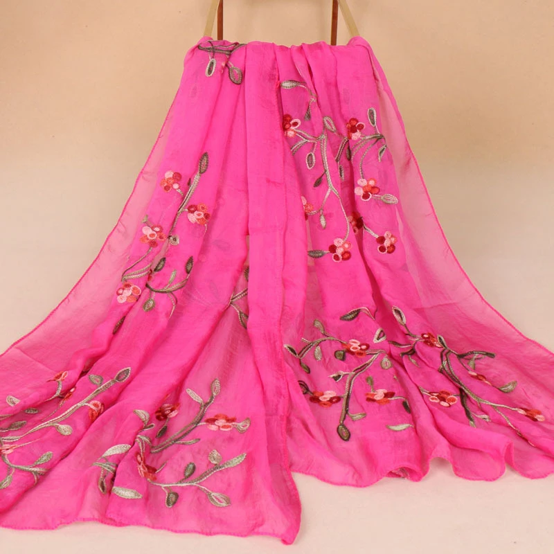 Женский шифоновый длинный шарф с цветочным принтом 180 см |