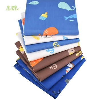 New Ocean Style,8pcs/Lot,Printed Twill Cotton Fabric,Patchwork Clothes For DIY Quilting Sewing Baby&Children's Material, 40x50cm