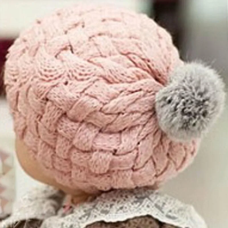 New Super Cute Ice Cream Beret Wool Hat Big Rabbit Ball Baby Winter Warm | Аксессуары для одежды