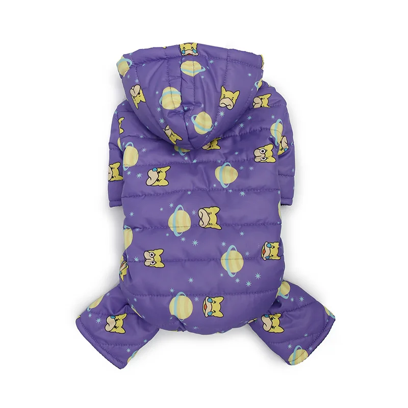 

Pet Clothes Hooded Windproof Cotton Clothes Blue Dog Clothes