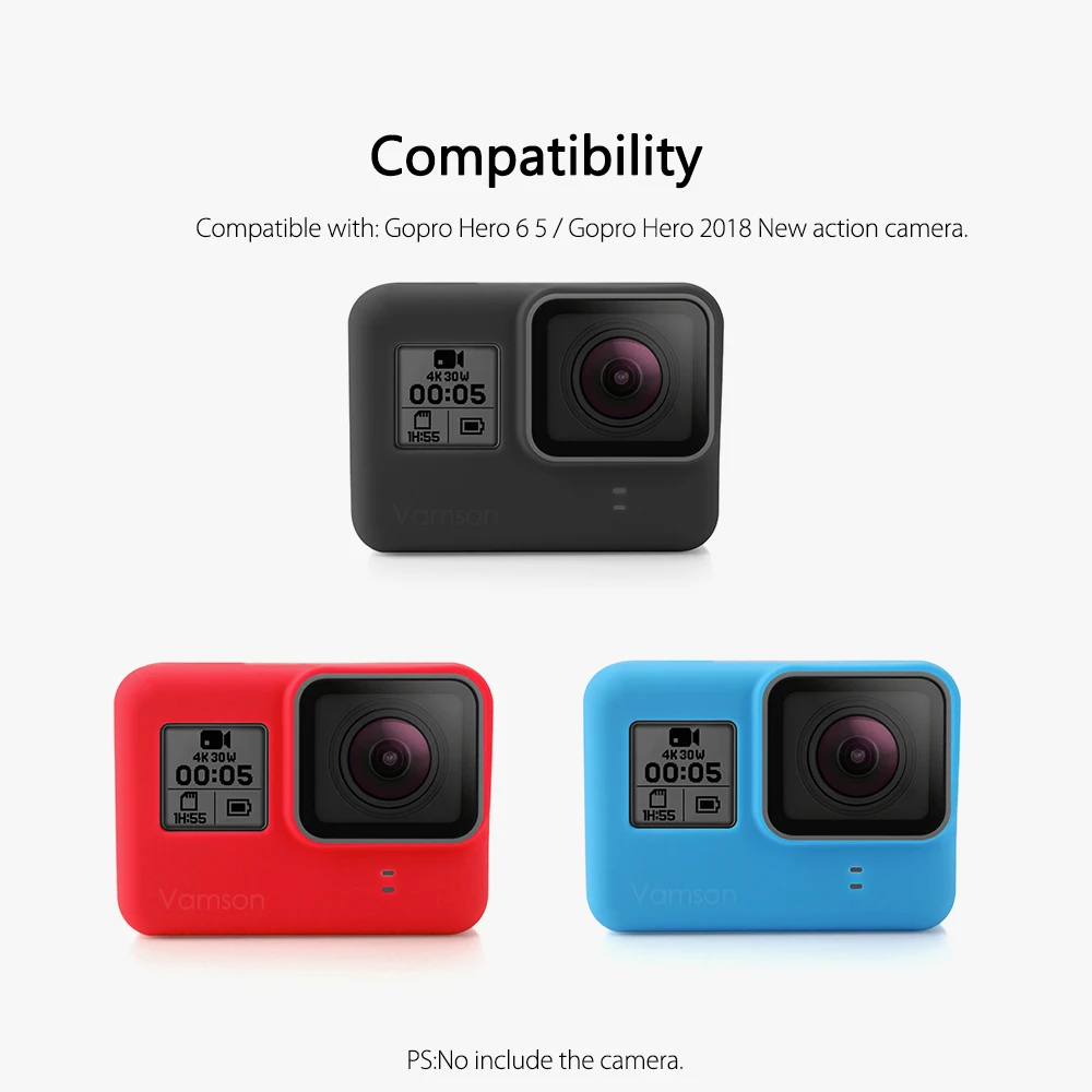 Защитный чехол для камеры Gopro Hero 7 6 5 черный силикон | Электроника