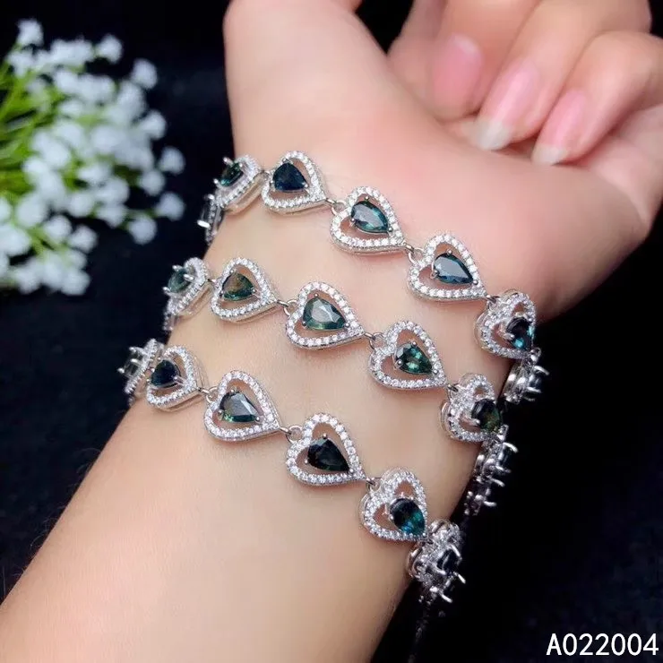 

Женский браслет из серебра 925 пробы, с сапфиром