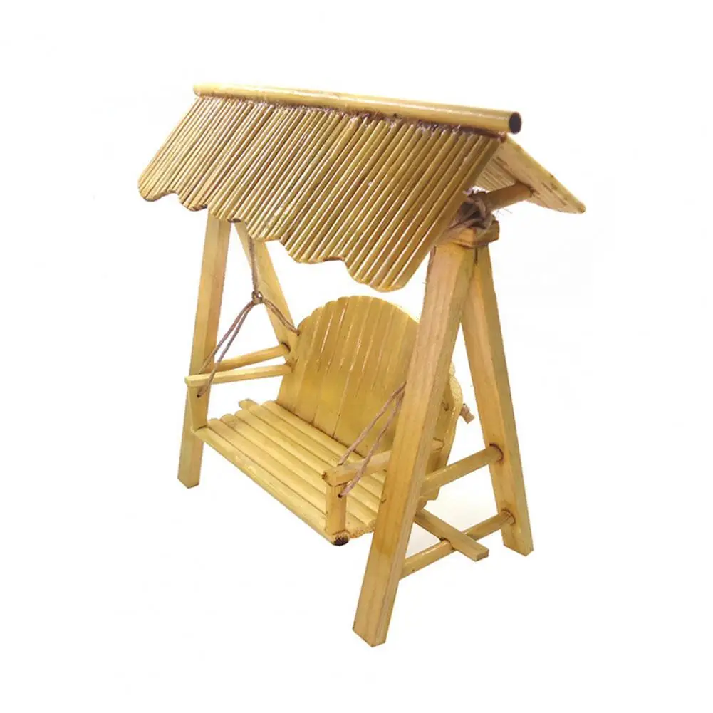 

1/12 Dollhouse Mini Bamboo Woven Backrest Chair Hammock Life Scene Model Decor
