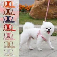 shiny durable dog collar pu leather collars for dog cat harness leash adjustable vest collar puppy outdoor walking chihuahua