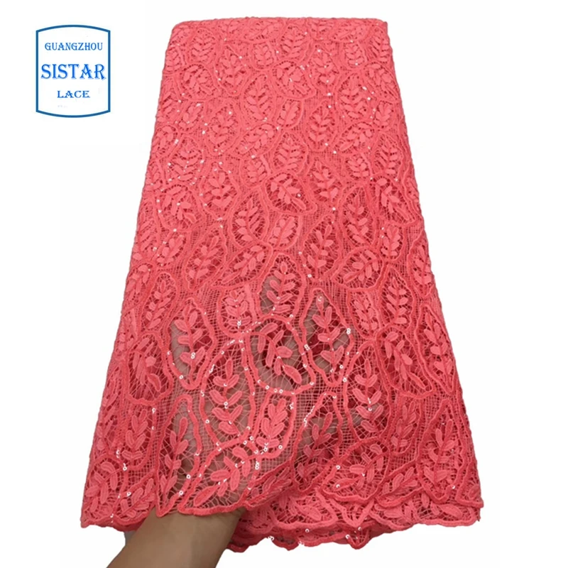 2020 новейшее кружево из кораллового гипюра с блестками африканская кружевная