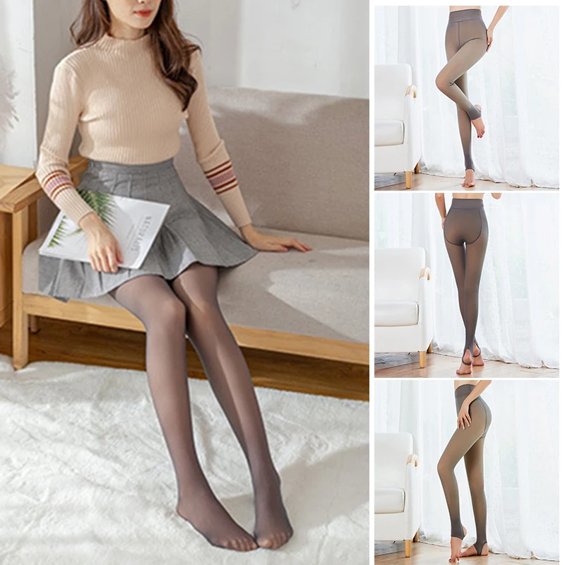 

Leggings Fake Translucent stockings Warm Fleece Pantyhose Thicken High elasticity Slim Stretchy Winter Outdoor tights