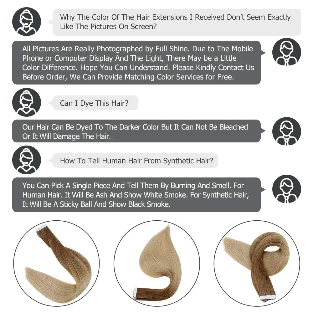 Лента для наращивания волос с эффектом омбре 20 шт. 50 г|tape in|tape in hairtape on |