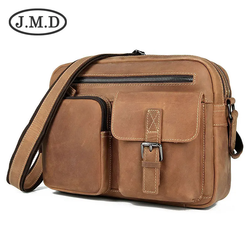 

J.M.D Men Briefcase Shoulder Bags Genuien Leather New Man Vitage Casual Fashion Business Travel Crossbody Bags