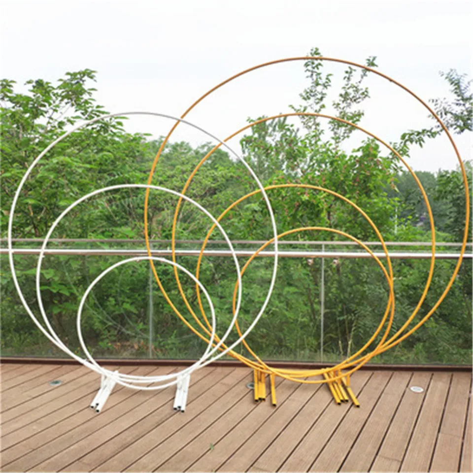 Iron Circle Wedding Arch Props Background Single Flower Outdoor Lawn Door Rack Birthday Decoration | Дом и сад
