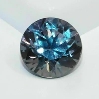 lab created blu ray alexandrite round shape quality 10x10mm stone