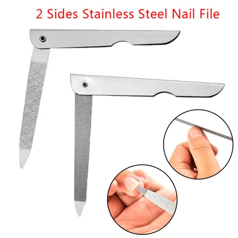 

1 Pc Professional Nail File Metal Fold Grinding Stainless Steel Manicure Buffer Rod Manicure Pedicure Nail Art Tool