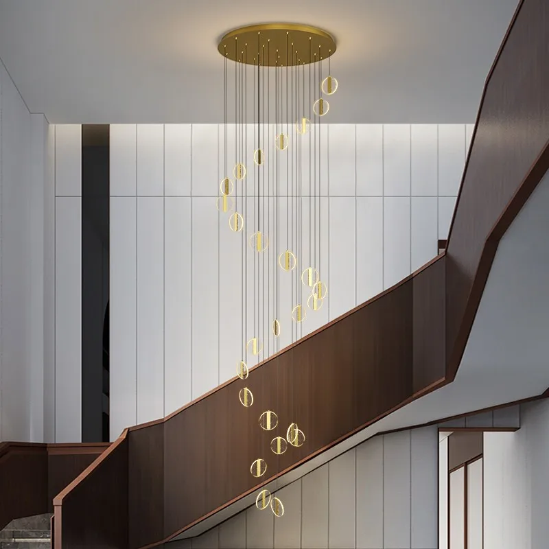 

Postmodern stairwell chandelier restaurant dining table office cafe villa model room simple and creative Nordic style lamps