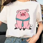 Летние женские футболки в стиле 90-х годов с рисунком свиньи
