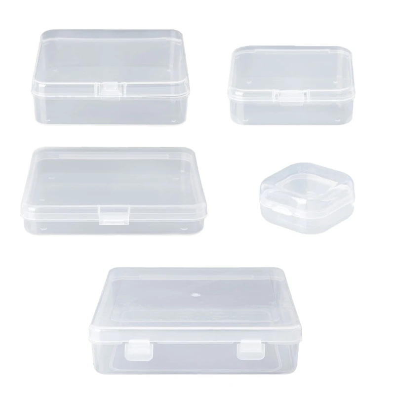 

Square Transparent Plastic Jewelry Storage Boxes Beads Crafts Case Containers