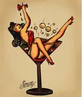 Матроска Джерри Pin Up девушка тату винтажный Шелковый постер декоративная стена живопись 24x36inch