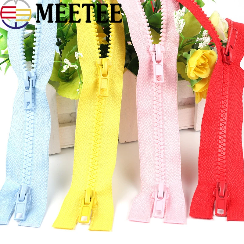 5 шт. Meetee # двойной слайдер из смолы застежка молния открытый конец 50/60/70/80/100 см для