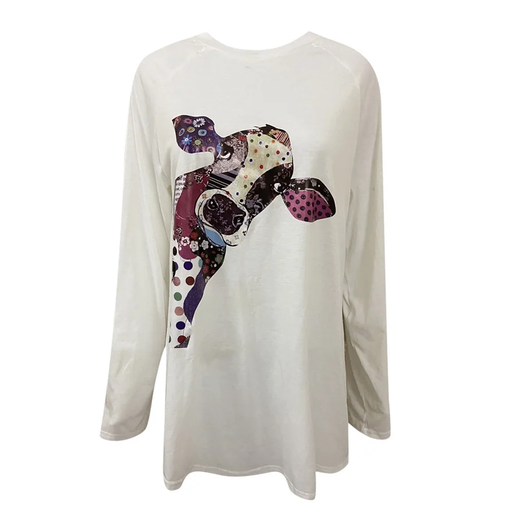 

Fashion 3D Animal Printed Blouse Shirt Loose O-Neck Tops Casual Autumn Winter Ladies Female Women Long Sleeve Blusas Pullover