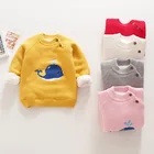 Fзимние детские свитера для девочек, детская одежда для мальчиков, теплый свитер, пальто для детей с рисунком Кита из мультфильма утепленного топа шерстяные пуловеры От 0 до 5 лет