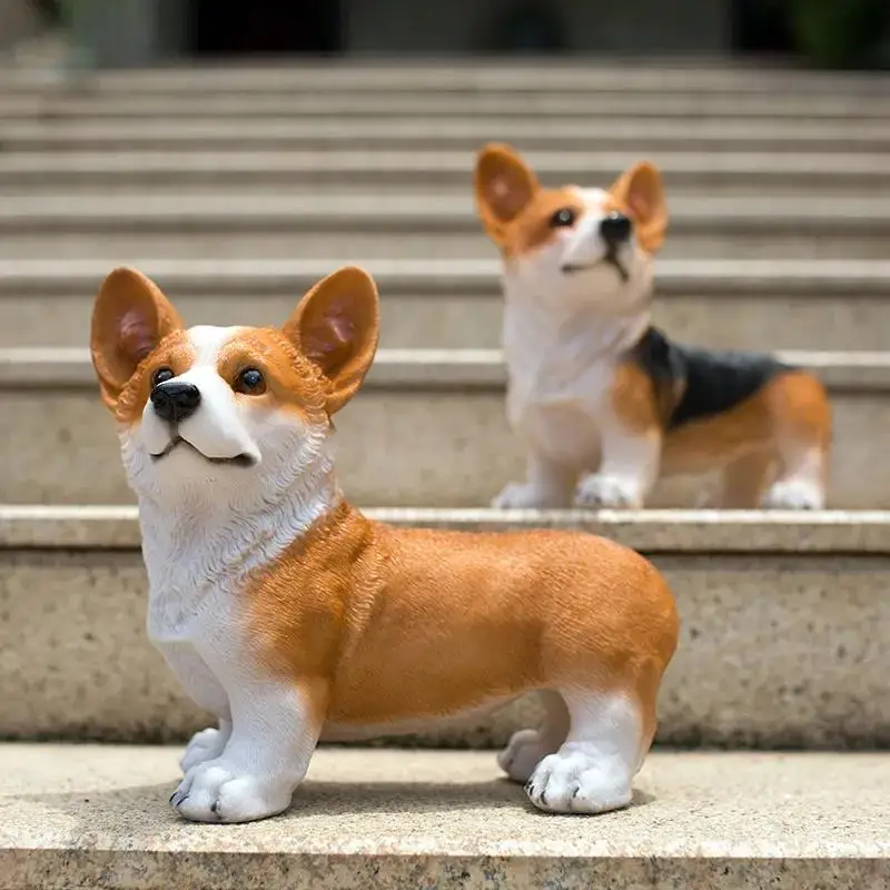 

3D Dog Resin Animal Mini Figurine Retro Style Sculpture Home Crafts Office Room Desktop Decoration Collect Ornaments Gift