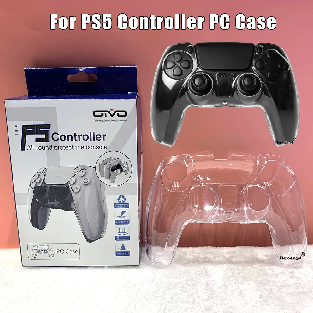 Прозрачный жесткий чехол защитный для Sony PS5 противоскользящий ПК геймпад игровой