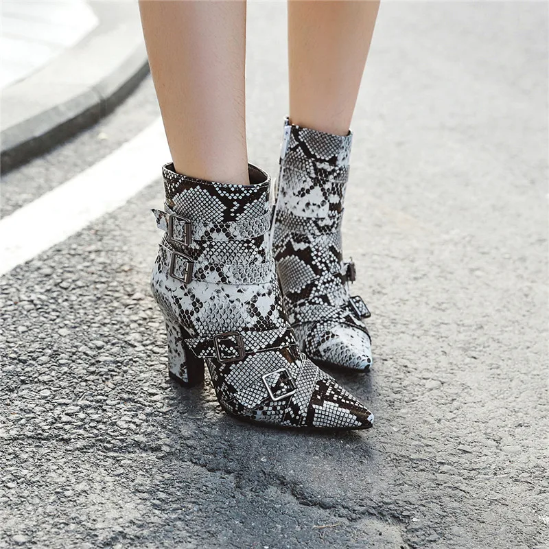 Женские ботильоны с острым носком YMECHIC Осень зима 2019 Дамская обувь на высоком