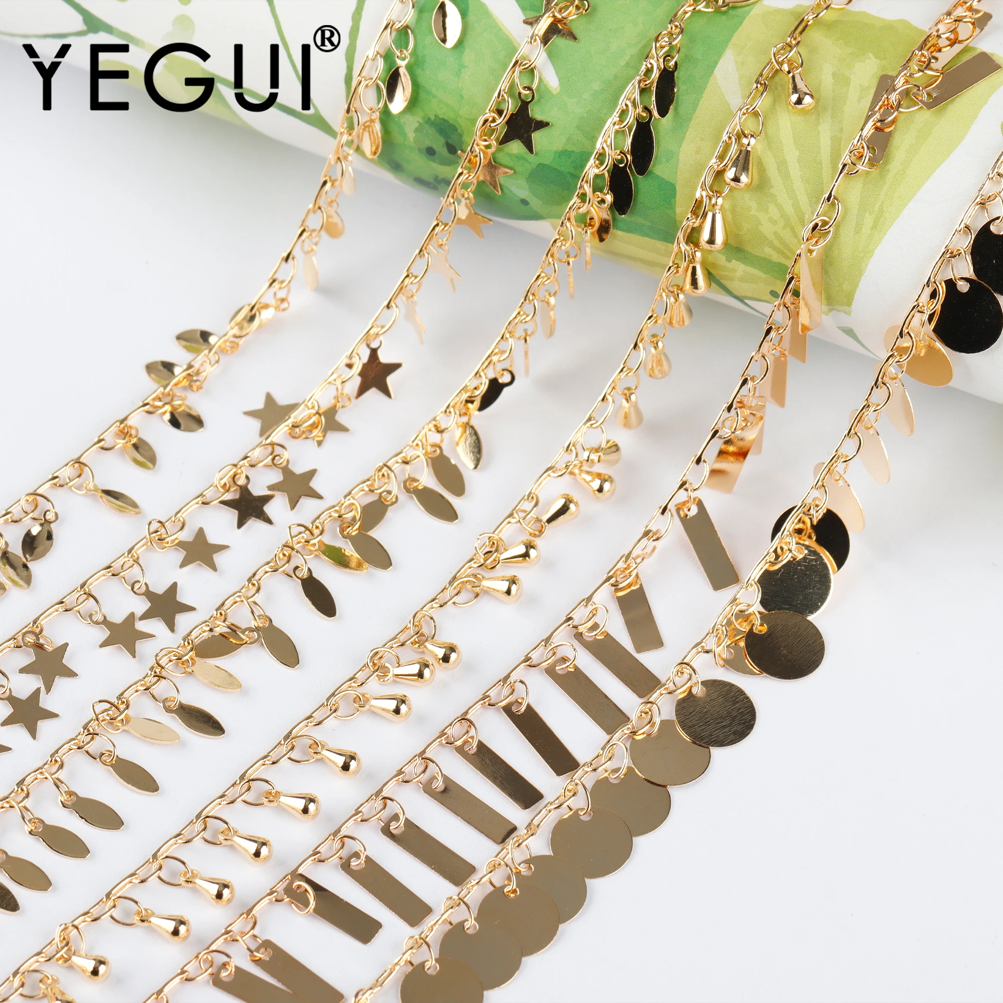 

YEGUI C197,diy chain,18k gold plated,0.3microns,copper metal,hand made chain,charms,diy bracelet necklace,jewelry making,1m/lot