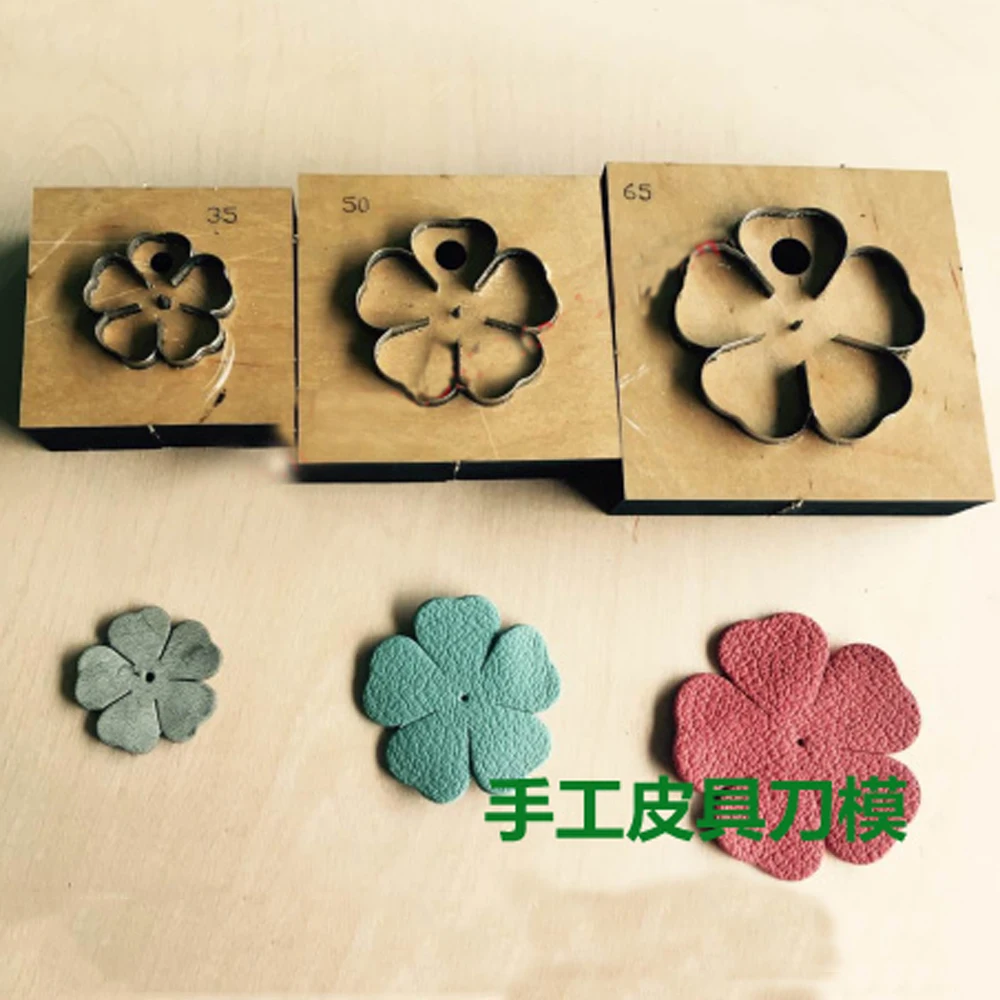 Japan Steel Blade DIY leather craft five petal flower die cutting knife mould wooden die hand punch tool