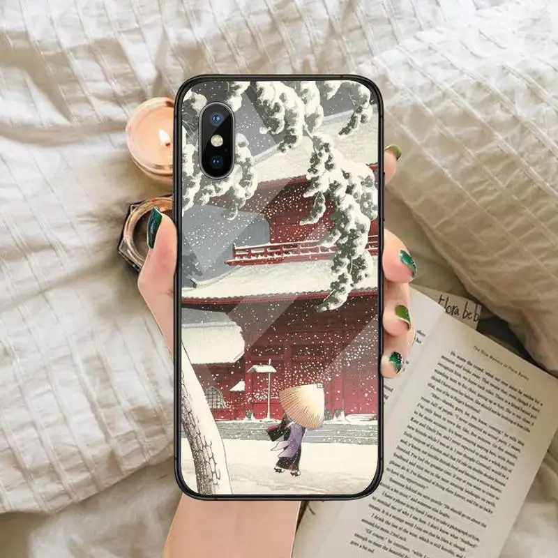 

Ukiyo-e Tokyo Japanese Art Phone Case Tempered glass For iphone 6 6S 7 8 plus X XS XR 11 12 mini PRO MAX