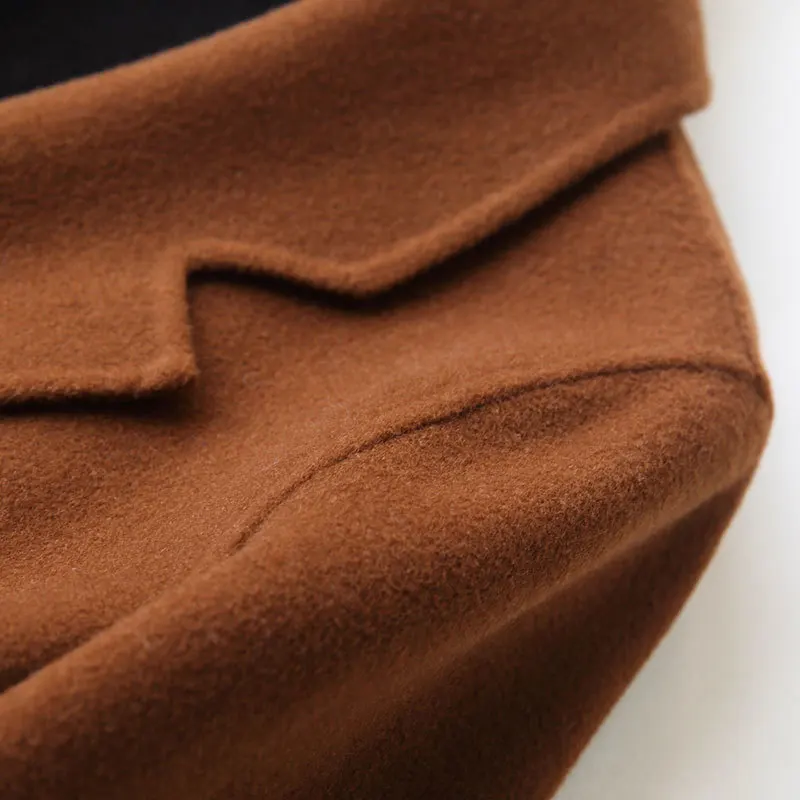 Женское длинное кашемировое пальто приталенная куртка из 90% шерсти с