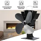 Черный камин, 45 лезвий, рабочая деревянная горелка Ecofan, тихая домашняя фотография, эффективное распределение тепла