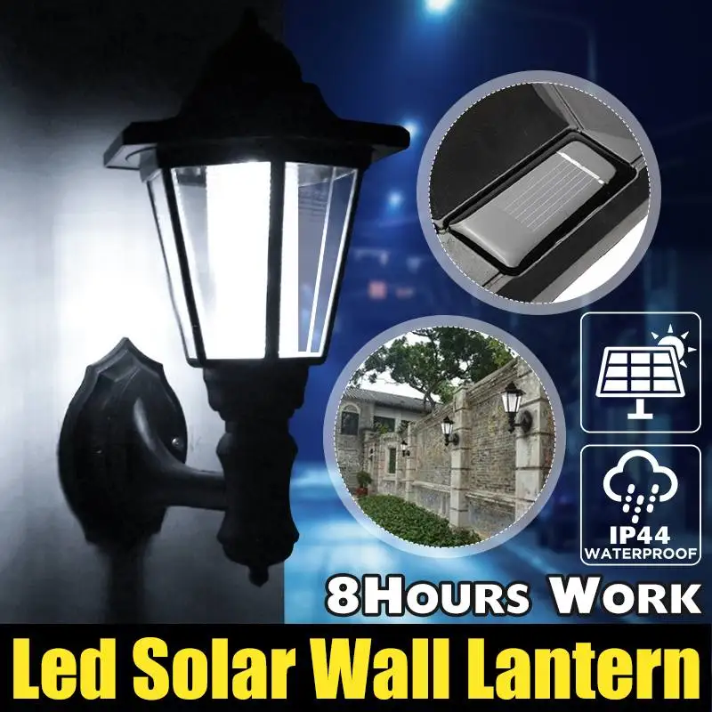 

Solar Powered Wall Lights LED Lamp Waterproof Street Night Lights Retro Lantern For Outdoor Pathway Garden Fence Door Patio Yard