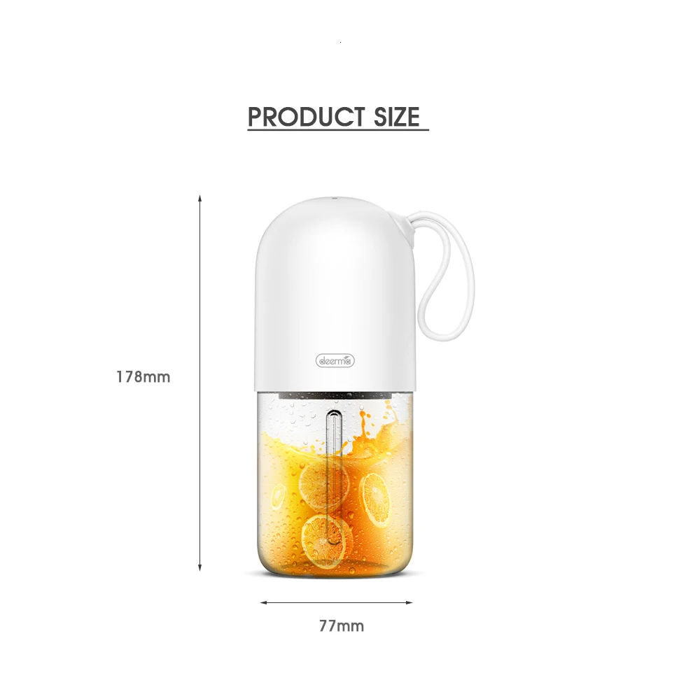 Xiaomi Deerma Dem-Nu01 300 мл, портативная электрическая соковыжималка, блендер, мини Капсульная форма, мощная электрическая соковыжималка для путешествий, тренажерного зала
