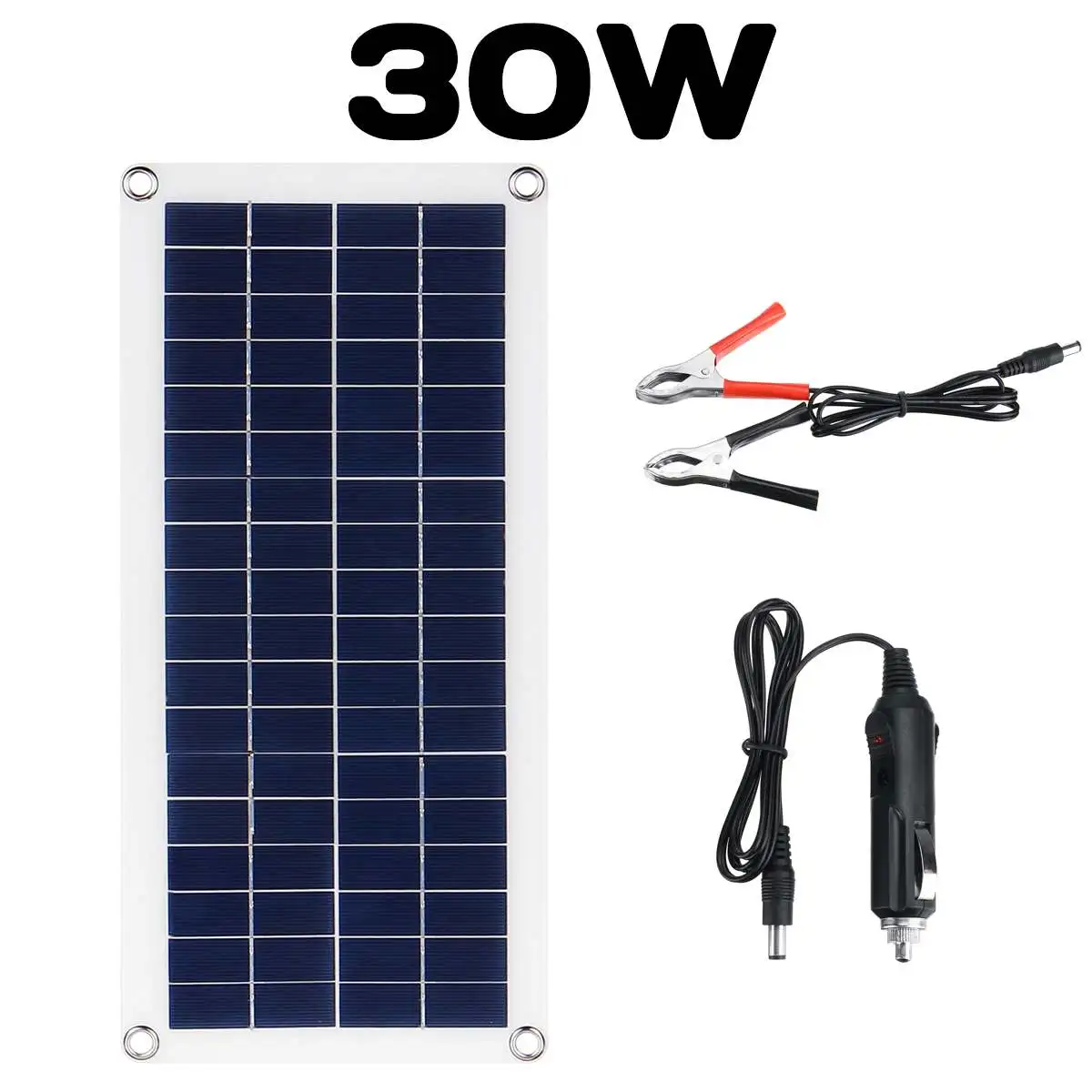 30W Solar Panel 30 Вт/50 Вт Гибкая солнечная панель 10-30A 12 В 24 в контроллер автомобильное зарядное устройство для RV автомобиля лодки ЖК-дисплей ШИМ Солнечная Панель Контроллер заряда - Цвет: 30W Solar Panel