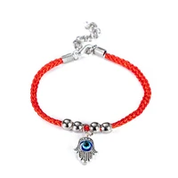 simple red string charm bracelet for women men adjustable hamsa hand with turkish eye extension part included