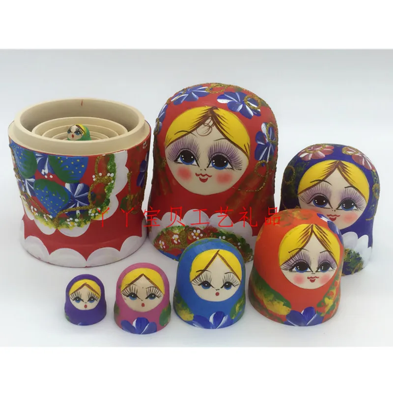 7 слоев матрешка куклы Дерево клубника роспись русская кукла игрушка домашний