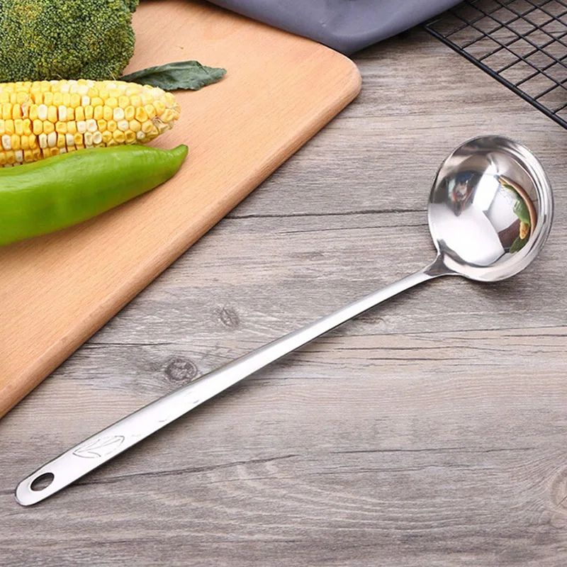 

Stainless Steel Colander Soup Spoon Shell Filter Dessert Long Handle Strainer Skimmer Porridge Spoon Cooking Tool Accessories