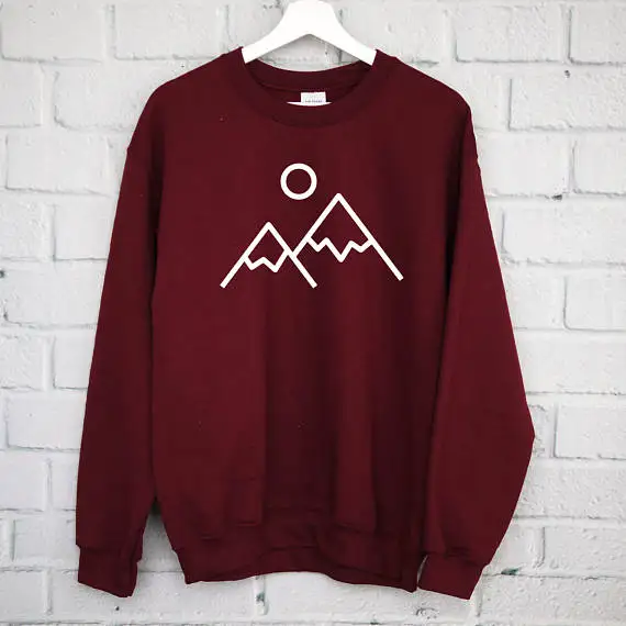 

Mountain Sweatshirt, Adventure Nature Mountains sweatshirt, HappyTravel, Outdoors -E535