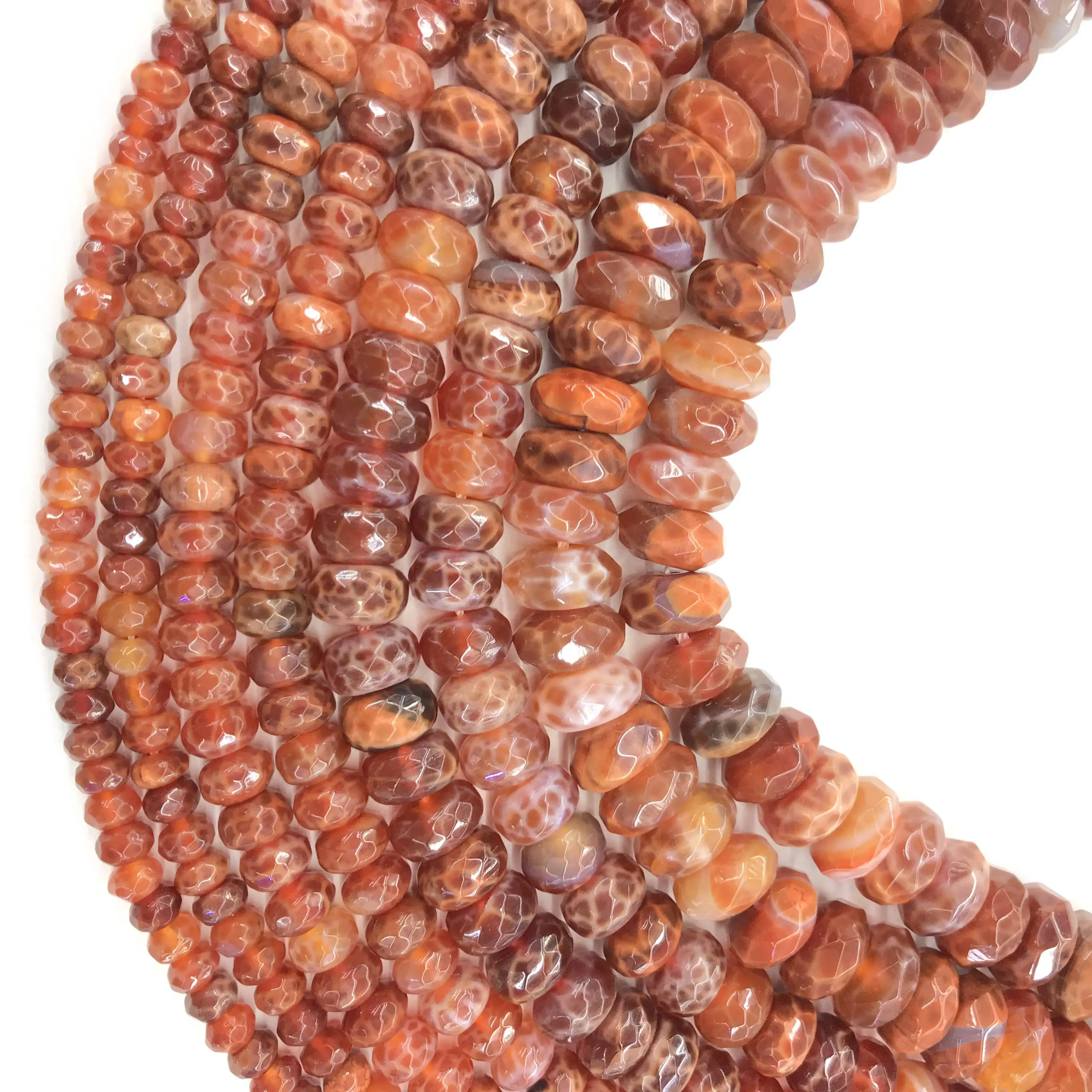 Заводская цена натуральный камень оранжевый Ботсвана Агат Граненые Круглые