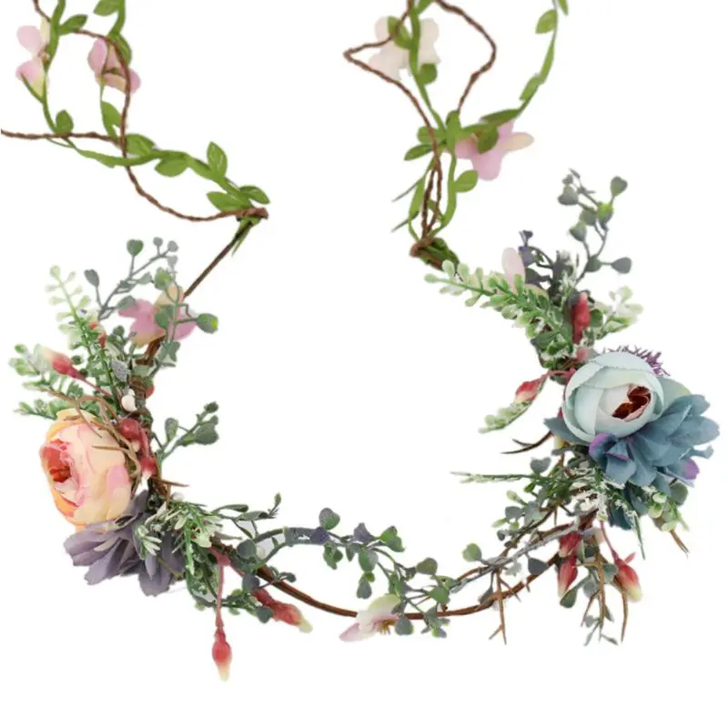 Свадебная повязка на голову с изображением леса имитация розы бутонов цветов