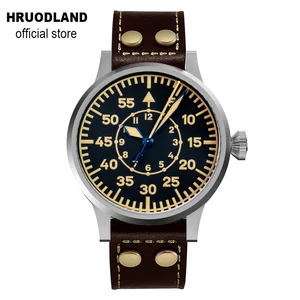 Hruodland 42mm Retro Automatic Men Pilot Watches Sapphire Glass PT5000 SW200 10ATM Mechanical Diving