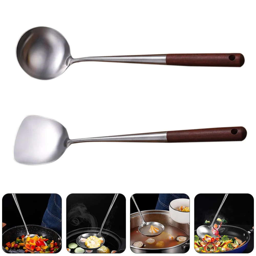 

1 Set Stainless Steel Spoon Ladle and Spatula Kitchen Cooking Utensils (Coffee)