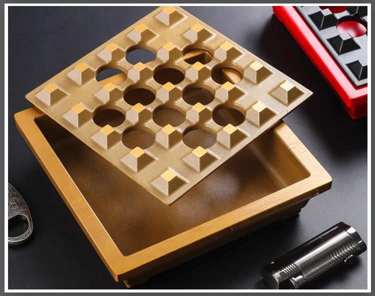 Винтажная металлическая пепельница для сигар большая легкая табачная с