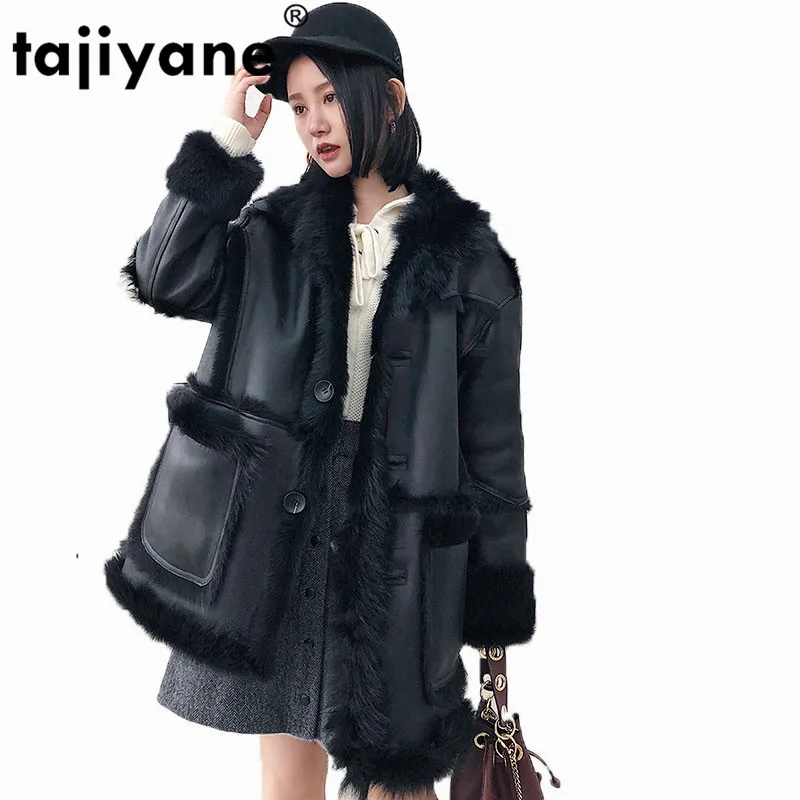 

Winter Coat Women Tops 2021 Real Fur Coat Wool Jacket Korean Genuine Leather Jacket Women Double-faced Fur Coats Slim Fit ZT432